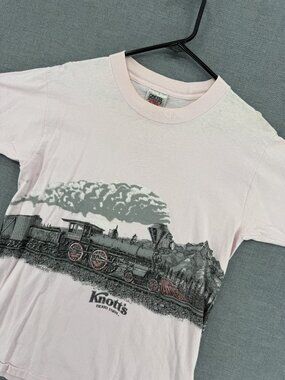 Vtg Oneita Knott’s Berry Farm T Shirt Mens L Steam Locamotive Tee Y2K